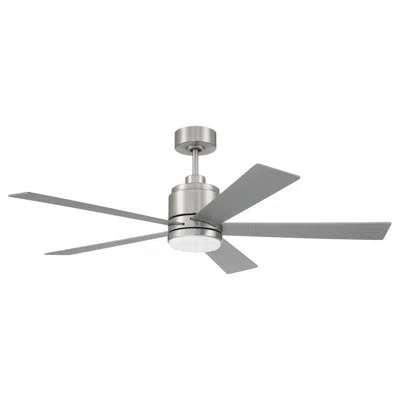 Craftmade Mccoy 5-blade 52" Ceiling Fan With Optional Led Light Kit & Hard Wired, 4 Speed Control In Brushed Nickel
