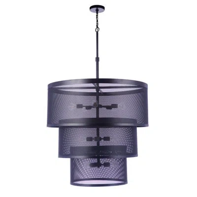 Craftmade Mesh 12 - Light Matte Black Drum Pendant