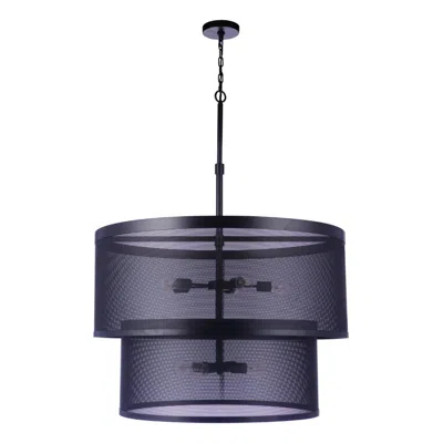 Craftmade Mesh 36" Wide Flat Black 9-light Pendant