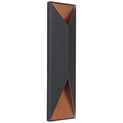 Craftmade Peak 18" High Black And Brass Led Pocket Outdoor Wall Light