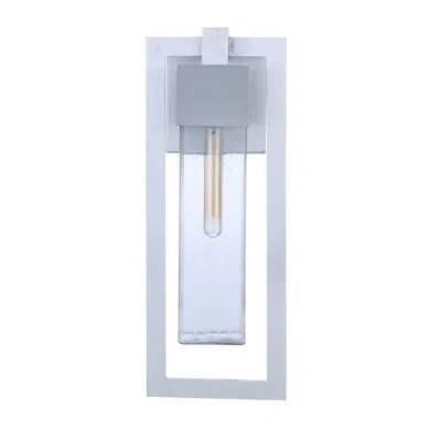Craftmade Perimeter Seeded Glass Outdoor Wall Lantern In Satin Aluminum