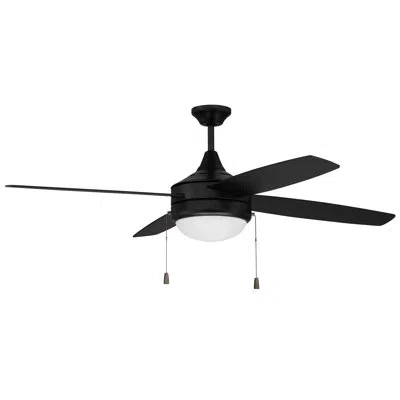 Craftmade Phaze 52'' Ceiling Fan With Led Lights In Flat Black