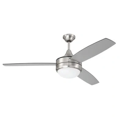 Craftmade Phaze Ii 52" Ceiling Fan With Led Lights & Wall Control In Brushed Nickel