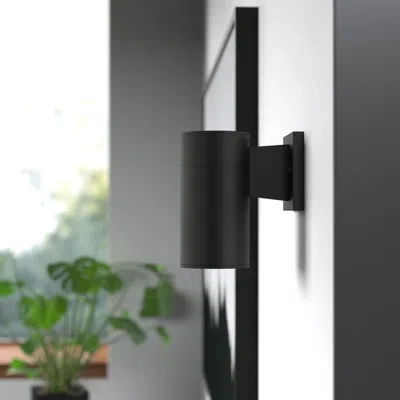 Craftmade Pillar Led Outdoor Armed Sconce In Matte Black