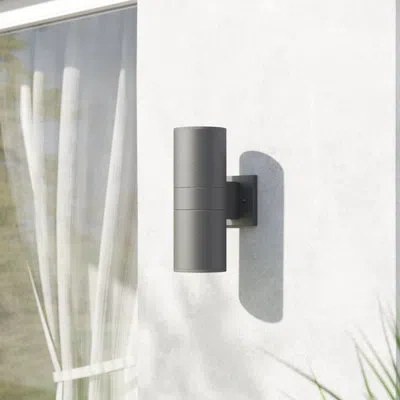 Craftmade Pillar Led Outdoor Armed Sconce In Gray