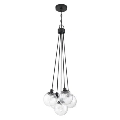 Craftmade Que 5 - Light Cluster Globe Pendant In Flat Black