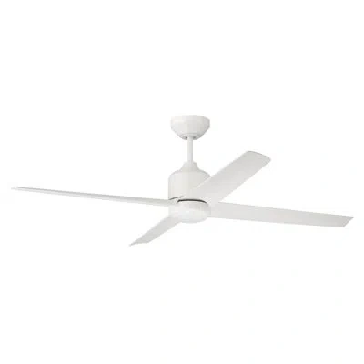 Craftmade Quell 52" Damp-rated Ceiling Fan With Led Lights & Remote In White