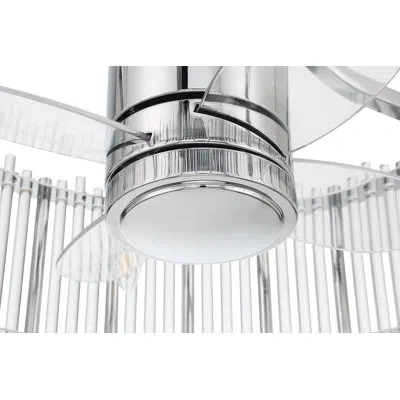 Craftmade Reveal Fandelier 28" W/optional Led Light, Remote Control Included, Smart Wifi Enabled In Chrome