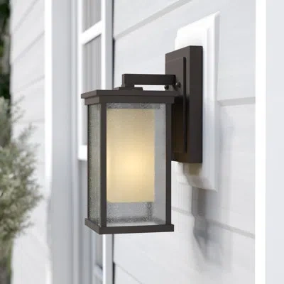 Craftmade Riviera Oiled Bronze Seeded Glass Outdoor Wall Lantern