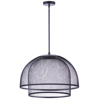 Craftmade Sculptural Statement 24 1/4" Black Double Mesh Led Pendant