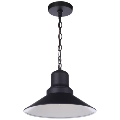 Craftmade Singleton 14" Industrial Black Outdoor Barn Pendant Light