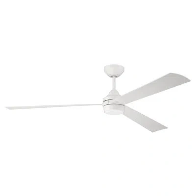 Craftmade Sterling 60" 3 - Blade Outdoor Led Standard Ceiling Fan With Remote Control And Light Kit Included In White