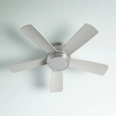 Craftmade Tempo 44" 5 - Blade Led Standard Ceiling Fan With Wall Control Light Kit Included In Brushed Polished Nickel With Brushed Nic,maple