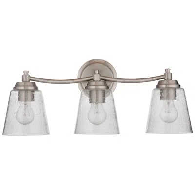 Craftmade Tyler 22 1/2" 3-light Nickel Clear Seeded Glass Bath Light