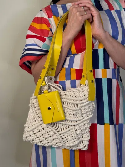 Craie Studio Women's Twist Macrame Bag In Jaune/natural In Multi