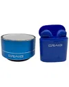 Craig 2-in-1 Wireless Combo Pack With True Wireless Earbuds & Bluetooth Speaker In Blue