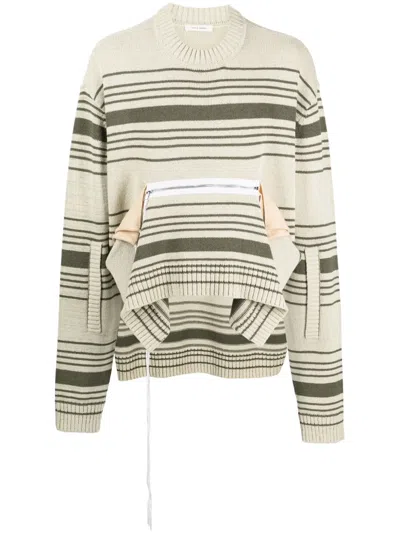 Craig Green Asymmetric Striped Jumper In 中性色
