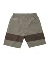 Craig Green Barrel Grey Cotton Shorts With Bold Stripes In Gray