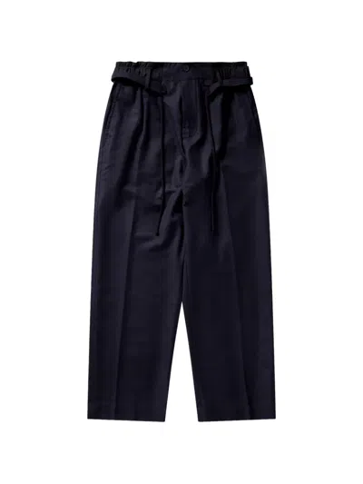 Craig Green Belted Wool Trousers In Black