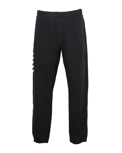 CRAIG GREEN BLACK COTTON SWEATPANTS WITH CREAM LACE DETAIL