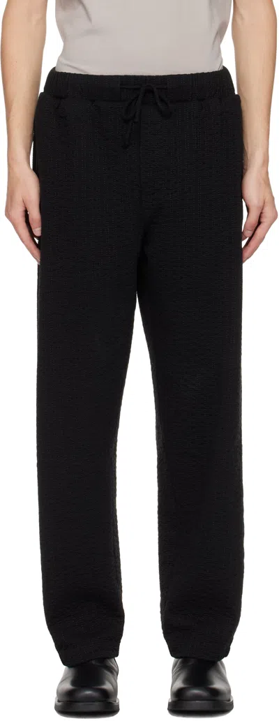 Craig Green Black Embroidered Linestitch Trousers In Multi
