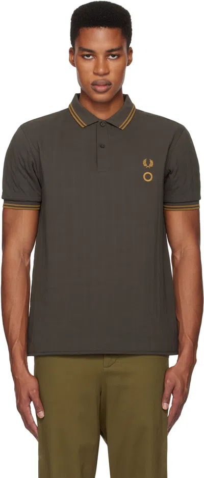 Craig Green Black Fred Perry Edition Short Sleeve Quilted Polo In Z36 Craig Black