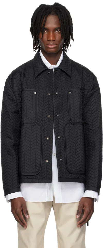CRAIG GREEN BLACK QUILTED WORKER JACKET
