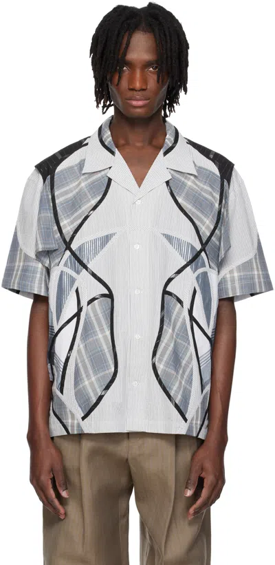 CRAIG GREEN BLUE PATCHWORK SHIRT