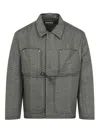 Craig Green Quilted Cotton Blend Jacket With Adjustable Drawstring In Gray