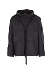 Craig Green High-collar Hooded Jacket In Black