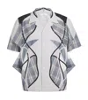 Craig Green Patchwork Blue Cotton Shirt With Bowling Collar