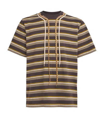 Craig Green Cotton Stripe Trek-lace T-shirt In Multi