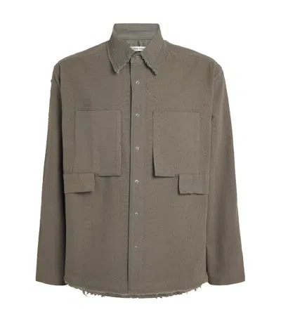 Craig Green Cotton Towel Ripstop Shirt In Gray