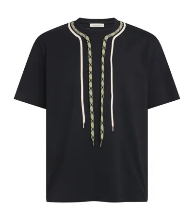 Craig Green Cotton Trek-lace T-shirt In Black