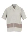 Craig Green Short Sleeve Cotton Shirt With Stripe Detailing In Gray