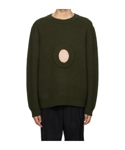 Craig Green Khaki Cutout Sweater In Olive
