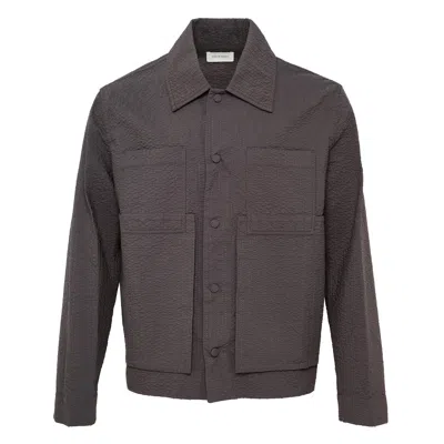 Craig Green Embroidered Linestitch Worker Jacket In Gray