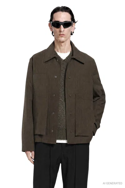Craig Green Embroidered Linestitch Worker Jacket In Green