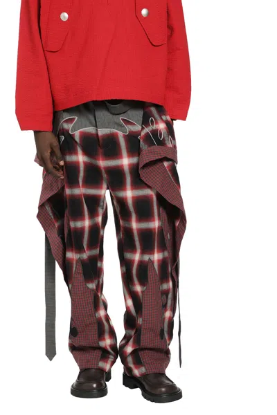 Craig Green Embroidered Patchwork Trousers In Red