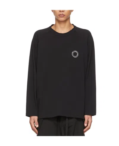 Craig Green Eyelet Crew-neck Long-sleeve Top In Black