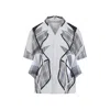 Craig Green Patchwork Blue Cotton Shirt With Bowling Collar