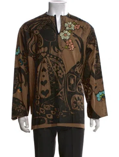 Pre-owned Craig Green Graphic Print Crew Neck T-shirt In Brown
