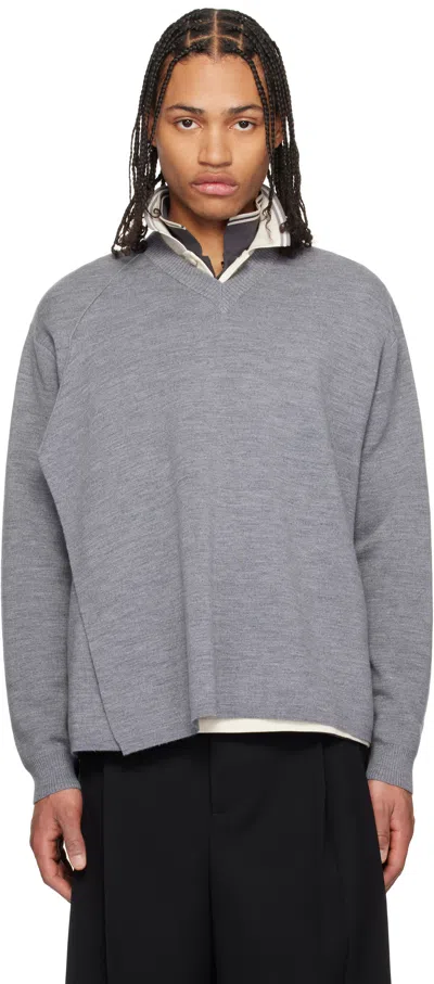 Craig Green Gray Flag Knit Sweater In Grey
