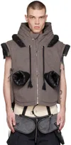 Craig Green Gray Fluffy Hole Vest In Charcoal Grey