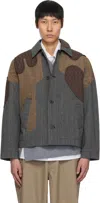 Craig Green Gray Utility Patch Jacket In Black/ White