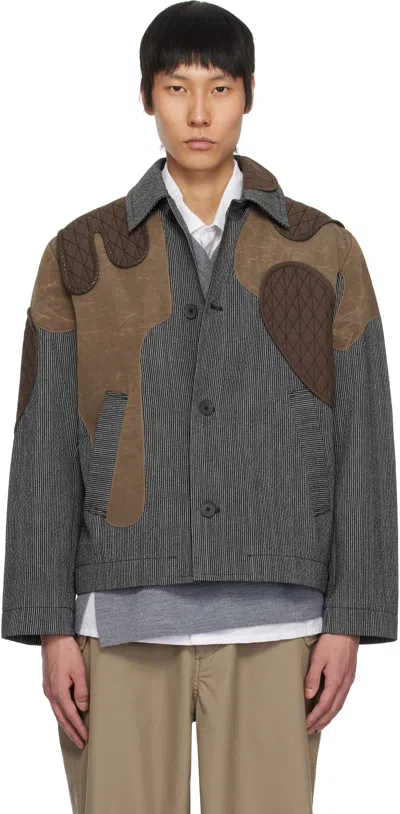 Craig Green Gray Utility Patch Jacket In Black/ White