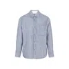 CRAIG GREEN HAND-FRAYED STRIPED SHIRT FOR MEN IN BLUE