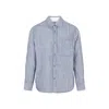 Craig Green Frayed-stripe Long-sleeved Shirt In Blue