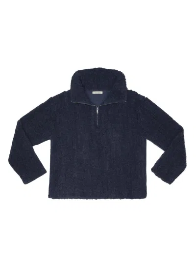 Craig Green Handmade Loopback Pullover With Half Zip Detail In Blue
