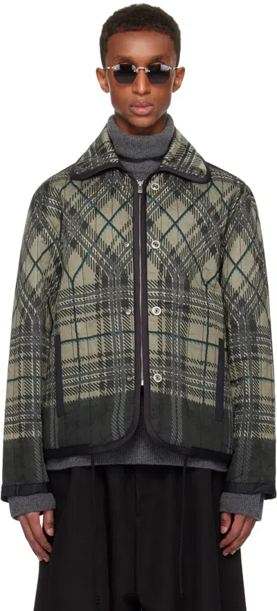 Craig Green Quilted Plaid Fade Jacket In Black